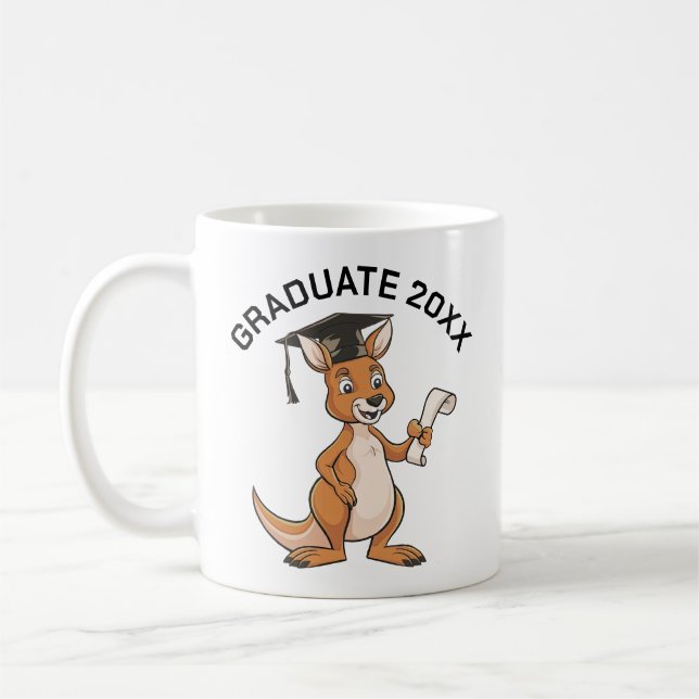 Kangaroo Graduation Personalised Coffee Mug (Left)