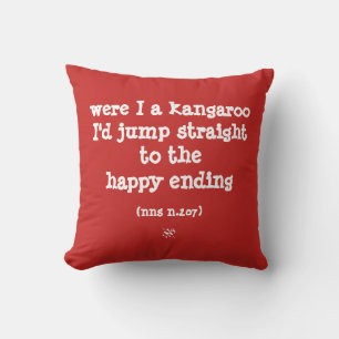 Kangaroo & happiness nonsense cushion