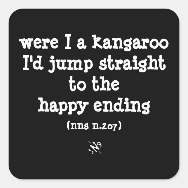 Kangaroo & happiness nonsense  square sticker (Front)