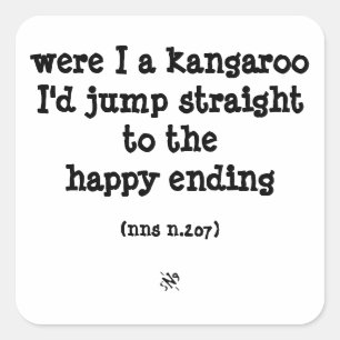Kangaroo & happiness nonsense square sticker