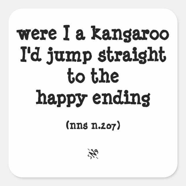 Kangaroo & happiness nonsense square sticker (Front)