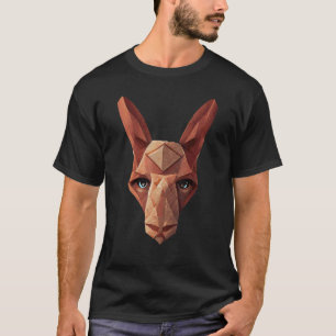 Kangaroo Head Low Poly Polygon Geometric Animal T-Shirt