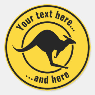 Kangaroo Icon Classic Round Sticker