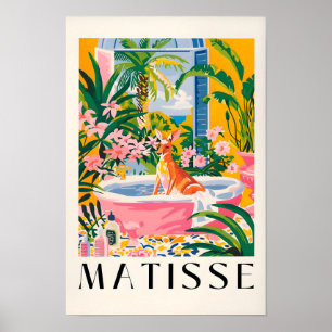 Kangaroo In Bathtub Art Print, Maximalist Decor, H Poster