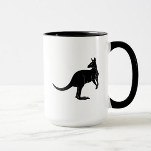 Kangaroo in black colour minimalism  mug