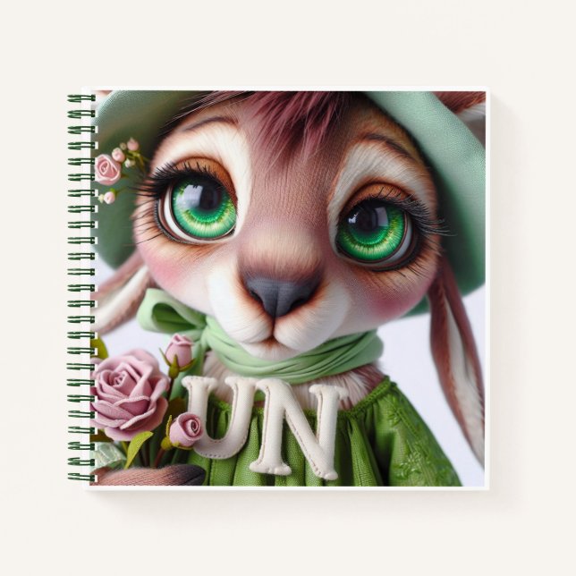Kangaroo in Green Hat with Flowers   Notebook (Front)