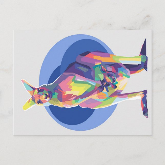 Kangaroo in pop art | Perfect gift Announcement Postcard (Front)