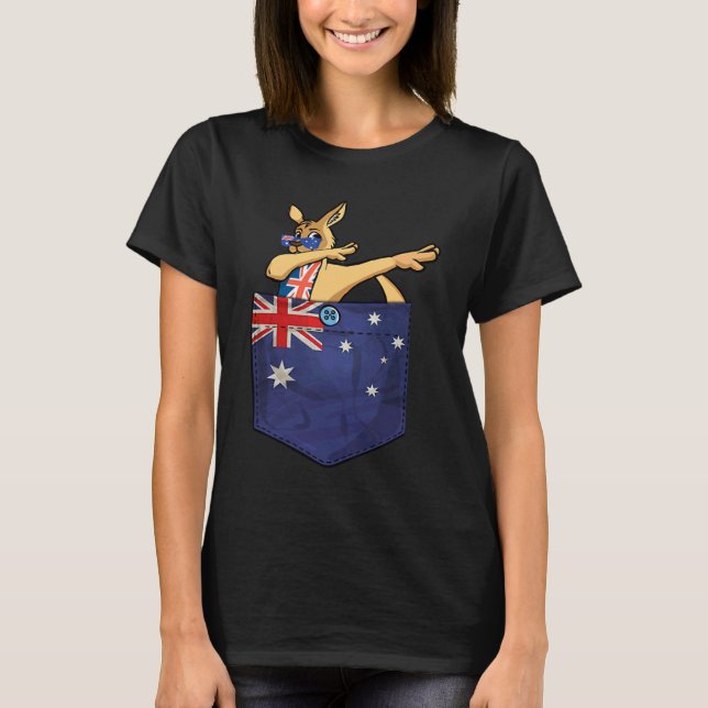 Kangaroo In Your Pocket Australia Flag  Australia T-Shirt (Front)