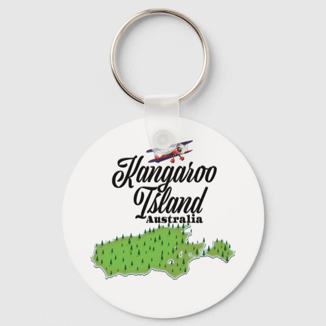 Kangaroo Island Australia map Key Ring (Front)