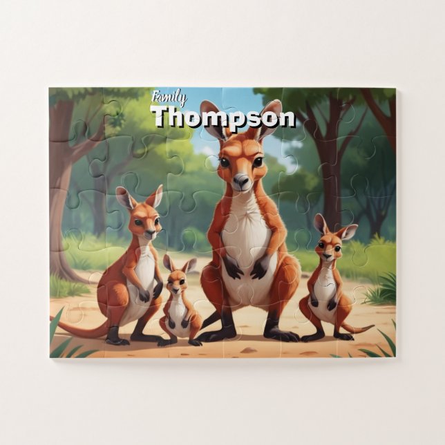 Kangaroo Kingdom Personalised Jigsaw Puzzle (Horizontal)