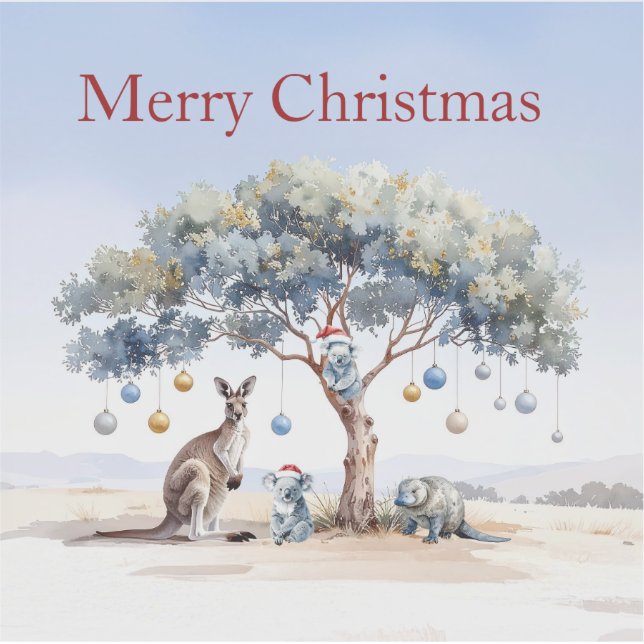 Kangaroo Koalas Platypus Christmas Gumtree Baubles (Front)