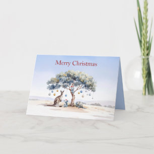 Kangaroo Koalas Platypus Christmas Gumtree Baubles Card