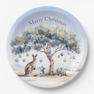 Kangaroo Koalas Platypus Christmas Gumtree Baubles Paper Plate