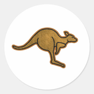Kangaroo Logo Classic Round Sticker