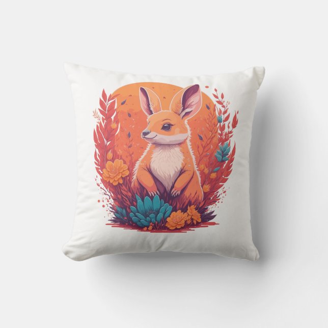 Kangaroo lovers - kangaroo artwork cushion (Front)
