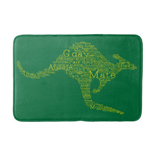 Kangaroo made of Australian slang Bath Mat