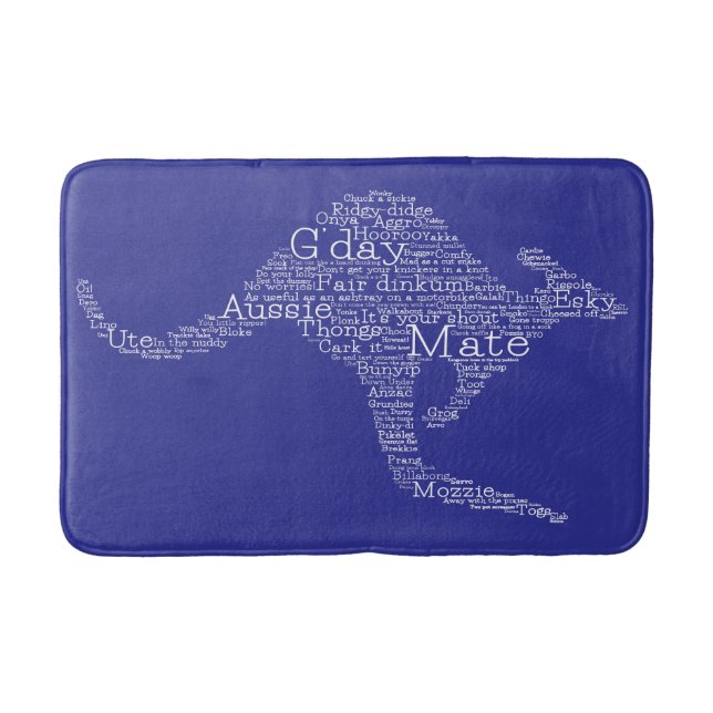 Kangaroo made of Australian slang Bath Mat (Front)
