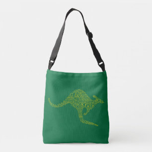 Kangaroo made of Australian slang Crossbody Bag