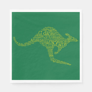 Kangaroo made of Australian slang Napkin