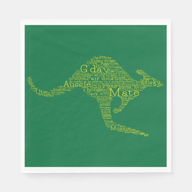 Kangaroo made of Australian slang Napkin (Front)