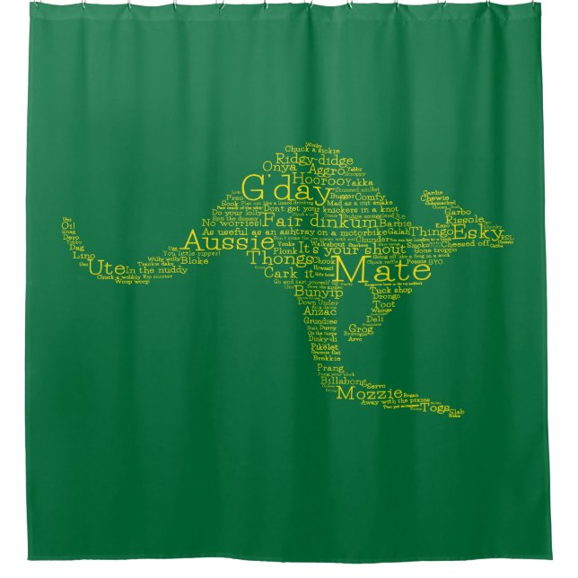 Kangaroo made of Australian slang Shower Curtain (Front)