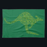 Kangaroo made of Australian slang Tea Towel<br><div class="desc">The perfect gift for the Australian in your life! The kangaroo is entirely made up of words and phrases you won't hear anywhere else but in the land down under! How many do you know?</div>