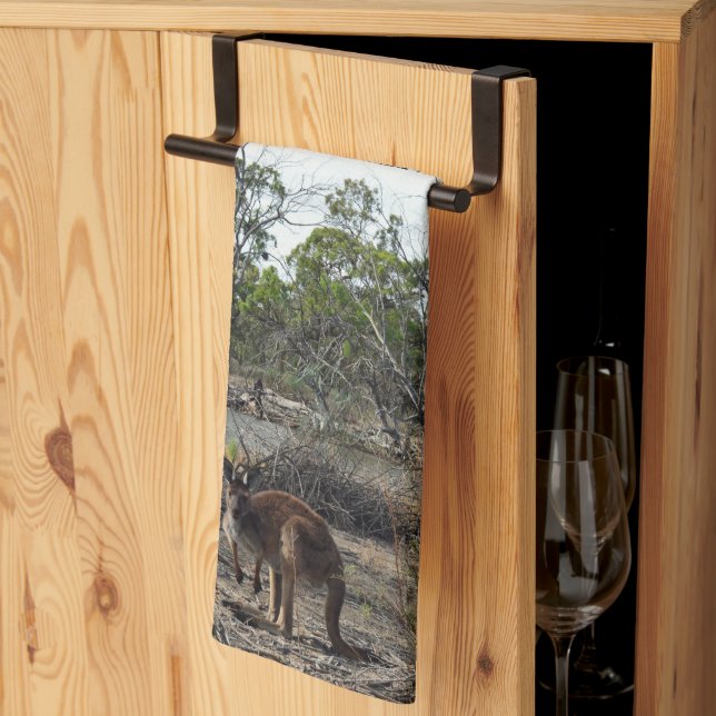 Kangaroo, Meanwhile At The Billabong,  Tea Towel (Thirds Fold)