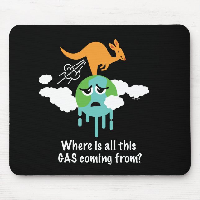 Kangaroo Methane Fart Mouse Mat (Front)