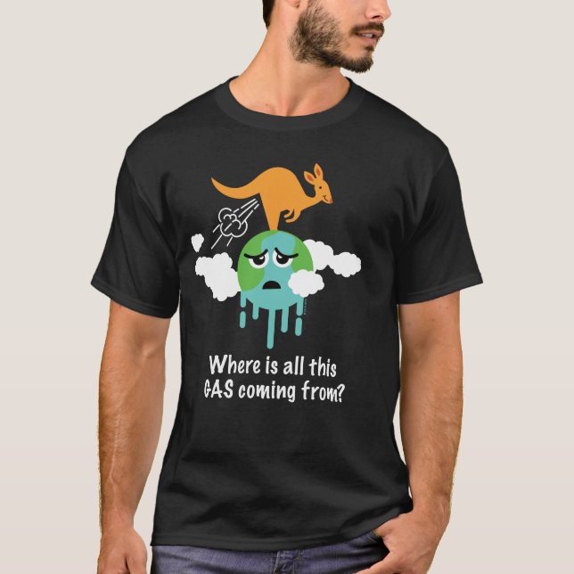 Kangaroo Methane Fart T-Shirt (Front)