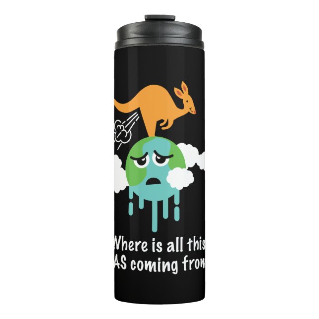 Kangaroo Methane Fart Thermal Tumbler (Front)
