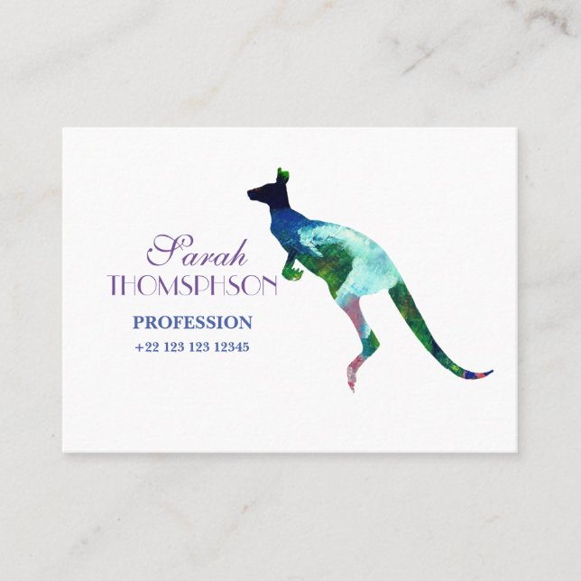 Kangaroo  Mighty, Standard Matte Business Card (Front)