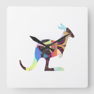 Kangaroo Monogram R  Square Wall Clock