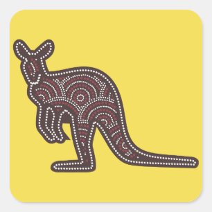 Kangaroo Mosaic Square Sticker