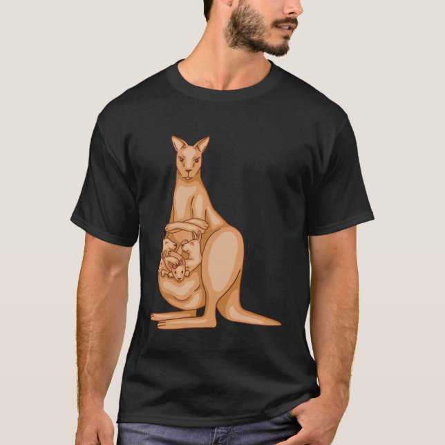 kangaroo mother with family for men women children T-Shirt (Front)