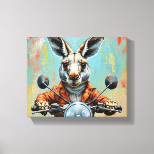 Kangaroo motocycle canvas art