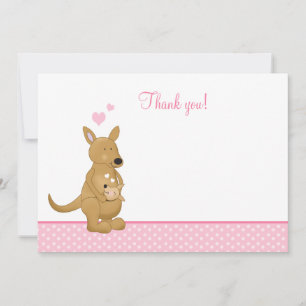 Kangaroo Mummy and Baby Flat Thank You notes