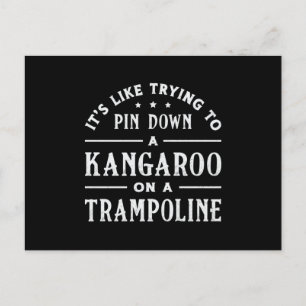Kangaroo On A Trampoline Gymnast Trampolining Postcard