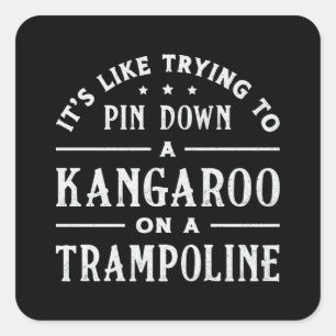Kangaroo On A Trampoline Gymnast Trampolining Square Sticker