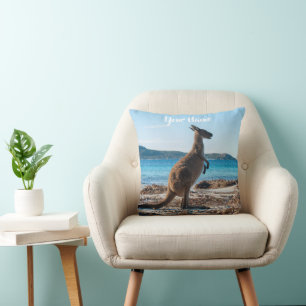 Kangaroo on the Beach Australia Cushion