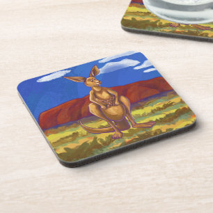 Kangaroo Party Center Coaster