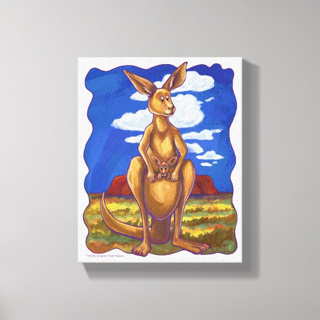 Kangaroo Party Centre Canvas Print (Front)
