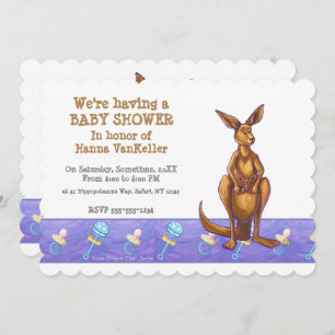 Kangaroo Party Centre Invitation