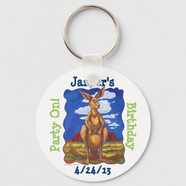 Kangaroo Party Centre Key Ring (Front)