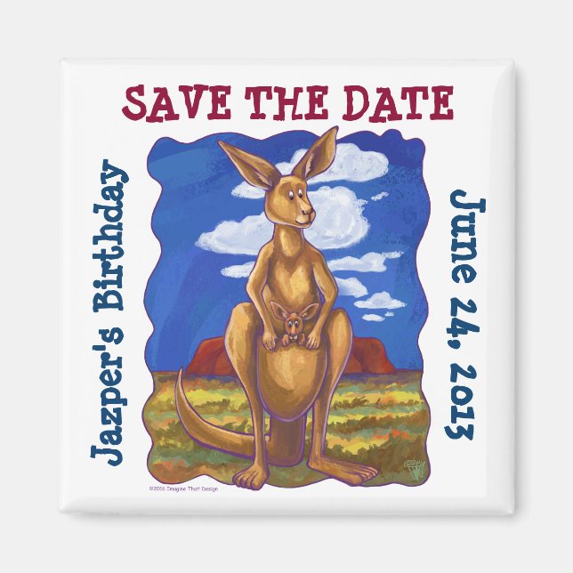 Kangaroo Party Centre Magnet (Front)