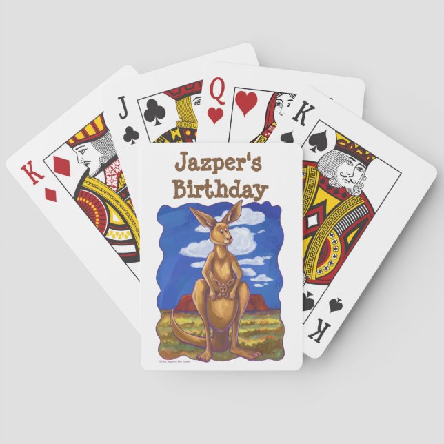 Kangaroo Party Centre Playing Cards (Back)