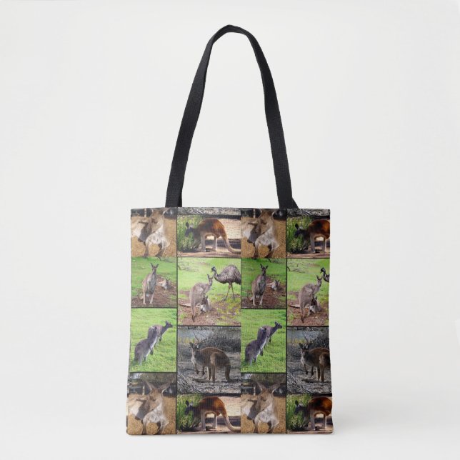 Kangaroo Photo Collage, Full Print Shopping Bag. Tote Bag (Front)