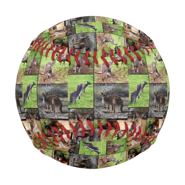 Kangaroo Photo Collage, Regular Baseball (Front)