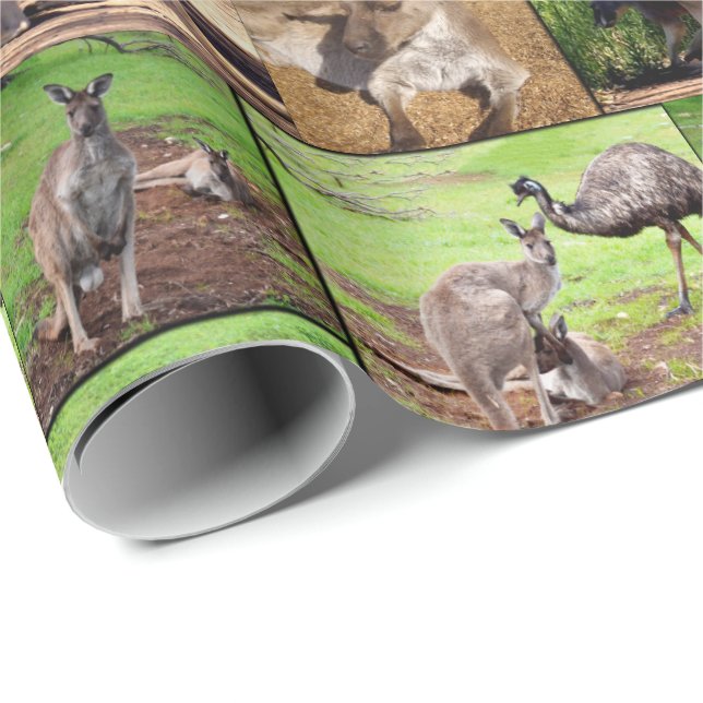 Kangaroo Photo Collage, Wrapping Paper (Roll Corner)