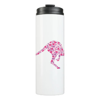 Kangaroo-Pink-Hearts Thermal Tumbler