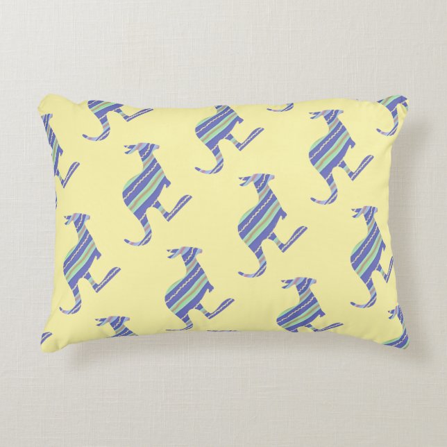 Kangaroo Repeat Children Kids Yellow   Decorative Cushion (Front)